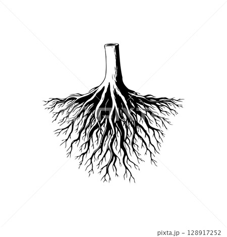 Abstract black and white tree roots...のイラスト素材 [128917252] - PIXTA