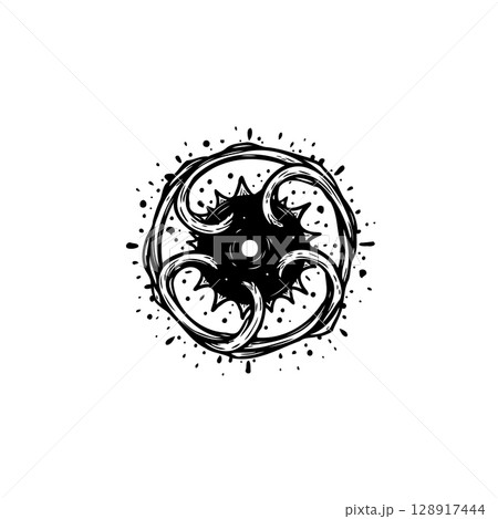 Abstract Vortex of Energy: A Monochromatic Ink Drawing with Spiraling Elements Abstract Vortex of Energy: A Monochromatic Ink Drawing with Spiraling Elements 128917444