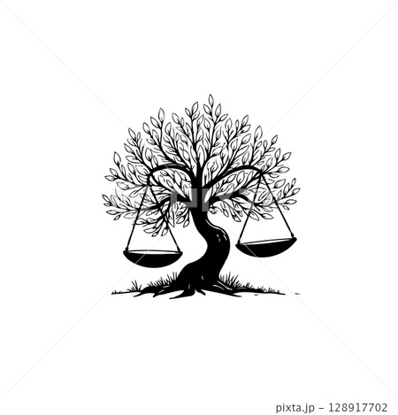 Tree of justice: A conceptual illustration...のイラスト素材 [128917702] - PIXTA