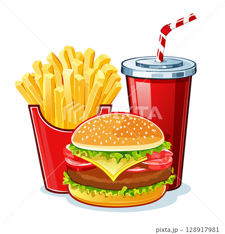 ハンバーガーセット 128917981