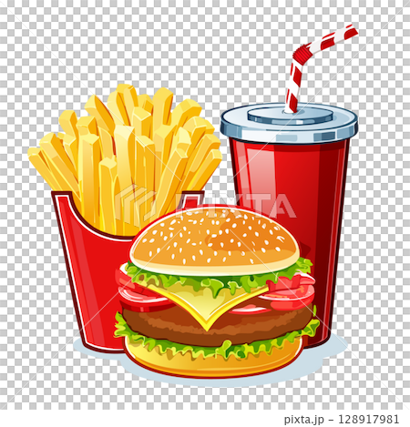 ハンバーガーセット 128917981