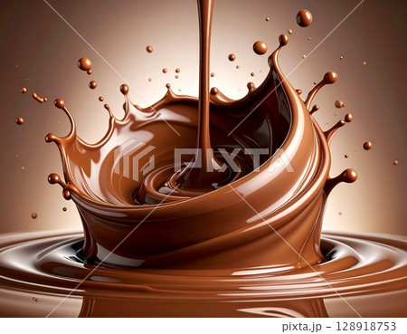 チョコレートがとろけるイメージ 128918753