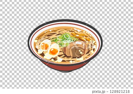 しょうゆラーメンのおいしそうなイラスト 128921218