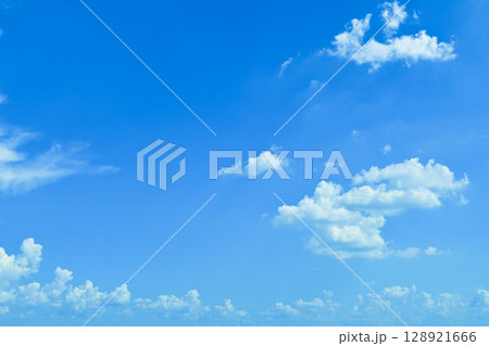 clear blue sky with white cloud, good weather in the morning have a nice day clear blue sky with white cloud, good weather in the morning have a nice day 128921666