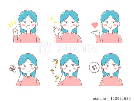 ポーズをとるかわいい女の子の素材 128921689