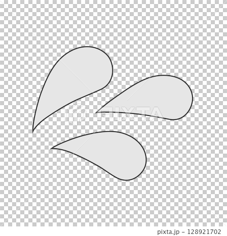 冷や汗のモノクロイラスト素材 冷や汗のモノクロイラスト素材 128921702