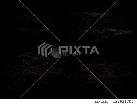 Isolated design component, exquisite golden abstract shape from shiny tinsel Isolated design component, exquisite golden abstract shape from shiny tinsel 128921790