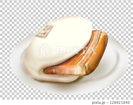 角煮まんじゅうの手描きイラスト 128921840