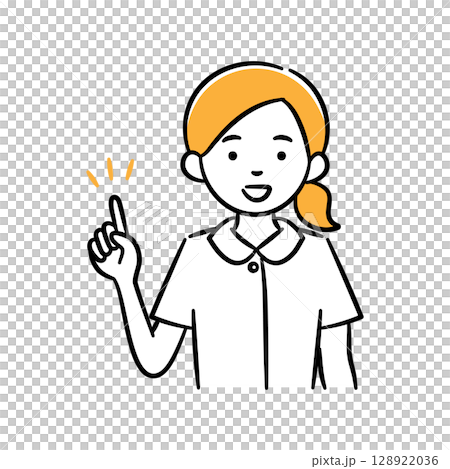 説明をする若い女性医療従事者のシンプルイラスト 説明をする若い女性医療従事者のシンプルイラスト 128922036