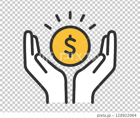 美元硬幣和棕櫚金融圖標金錢|向量素材簡單 美元硬幣和棕櫚金融圖標金錢|向量素材簡單 128922064