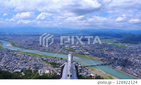 岐阜城からの長良川競技場方向1 岐阜城からの長良川競技場方向1 128922124