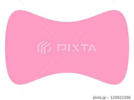 ピンク色のくびれた横長の見出しフレーム 128922386