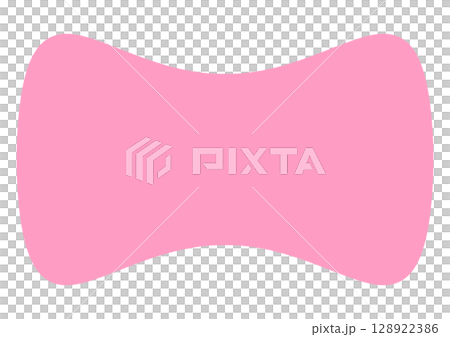 ピンク色のくびれた横長の見出しフレーム 128922386