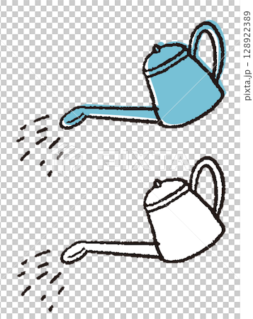 手描きの水やりジョウロ 128922389
