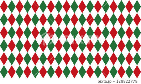 クリスマスカラー　アーガイルチェック背景素材 128922779