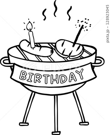 Australian Birthday BBQ Griller outline 128923045