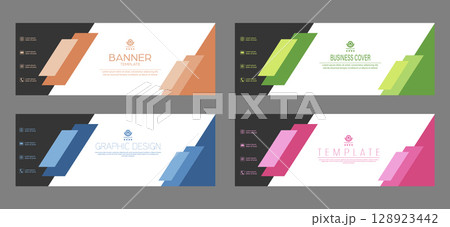 The layout of the banner, cover, poster, poster. A set of geometric style templates The layout of the banner, cover, poster, poster. A set of geometric style templates 128923442