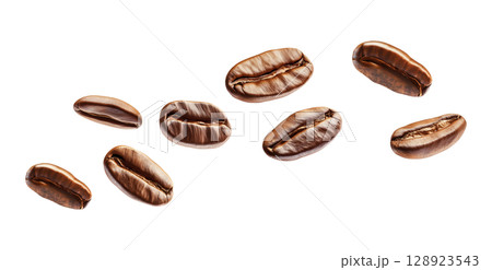 Flying Coffee Beans 128923543