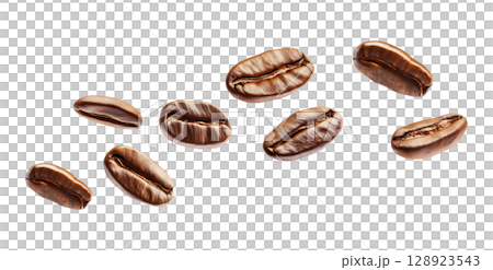 Flying Coffee Beans 128923543