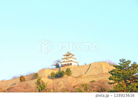 香川県丸亀市、丸亀城の風景 香川県丸亀市、丸亀城の風景 128923616