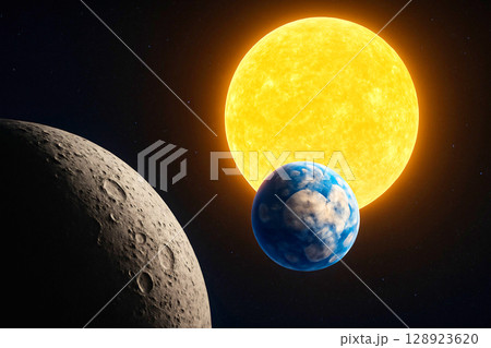太陽と地球 128923620