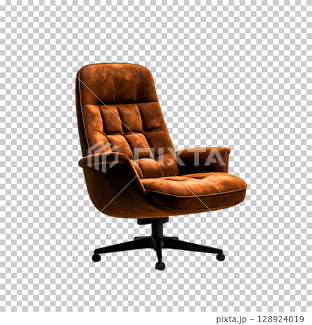 Comfortable Brown Leather Reclining Chair with Soft Cushions and Modern Design 128924019