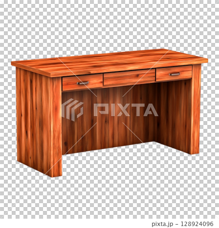 Stylish and Modern Wooden Desk with Clean Lines and Smooth Surface for Home or Office Use Stylish and Modern Wooden Desk with Clean Lines and Smooth Surface for Home or Office Use 128924096