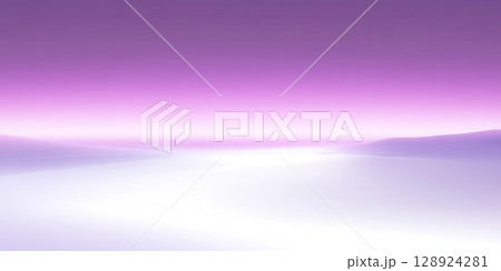 Serene Lavender Sky Peaceful Landscape Soft Purple Hills Gentle White Horizon Dreamy Pastel 128924281