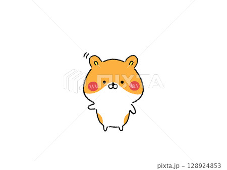 ゆる可愛いゴールデンハムスター 128924853