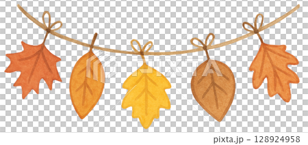 Fall Garland with Leaves Fall Garland with Leaves 128924958