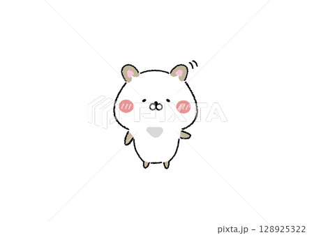 ゆる可愛いスノーホワイトハムスター ゆる可愛いスノーホワイトハムスター 128925322