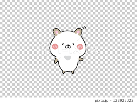 ゆる可愛いスノーホワイトハムスター ゆる可愛いスノーホワイトハムスター 128925322