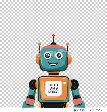 挨拶をするロボットのイラスト 128925576