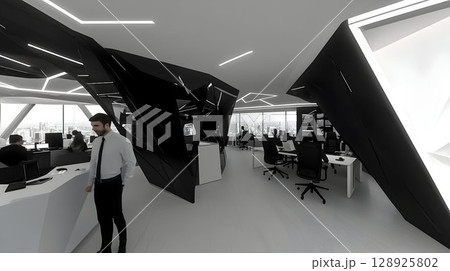 Abstract grayscale shapes 128925802