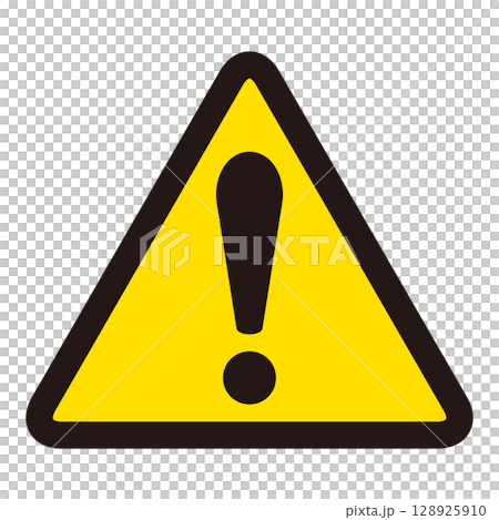 Yellow triangle caution mark warning sign danger symbol 128925910