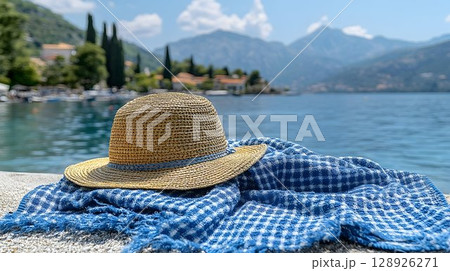 Light colored hat outdoor scene 128926271