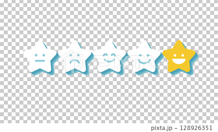 星評価をタップする手 レビュー | ベクター素材 背景 アイキャッチ 128926351