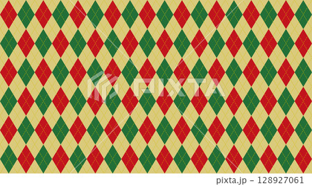 クリスマスカラー　アーガイルチェック背景素材 128927061