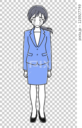 Crying office lady in a suit (simple) 128927749
