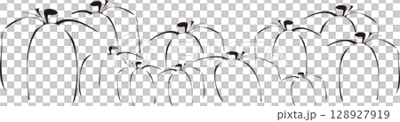 Hand-drawn illustration of a pumpkin, paper-cut style, brush-drawn, transparent background, lines only 128927919