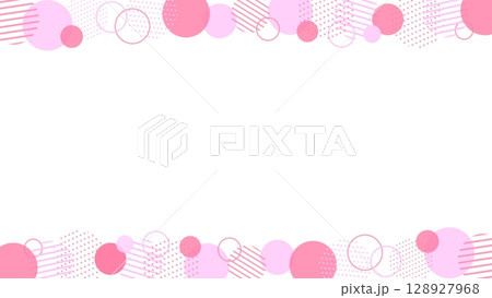 カラフルな水玉のキュートなフレーム 128927968