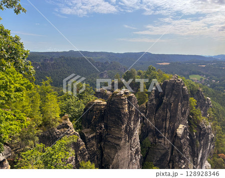 Saxon Switzerland view from above. 128928346