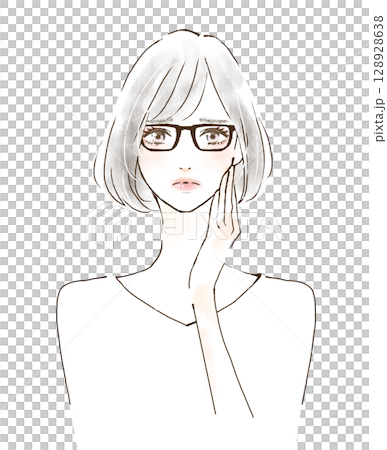 老眼に悩む女性 128928638