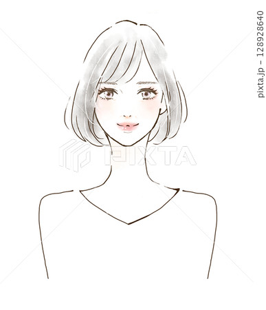 正面を向いた年配の女性　ポジティブ　アクティブシニア 128928640