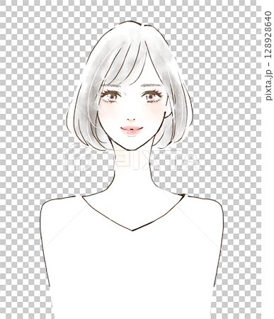 正面を向いた年配の女性　ポジティブ　アクティブシニア 128928640