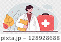 vector illustration of doctor with stethoscope 128928688