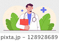 vector illustration of doctor with stethoscope 128928689