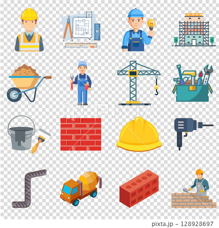 vector set of construction icons 128928697