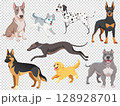 vector icon set of dog breeds 128928701