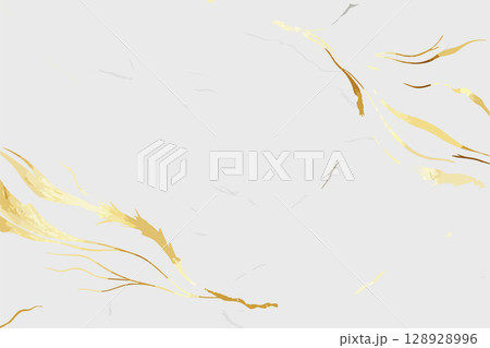Luxurious White Marble with Gold Accents Pattern. Vector Illustration. 128928996